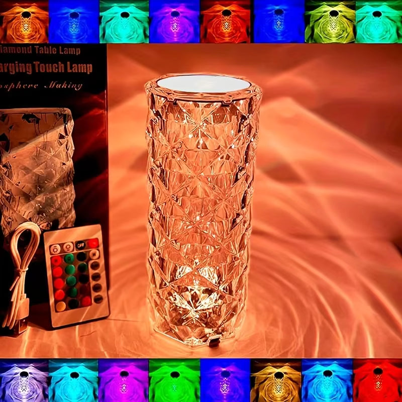 Modern crystal night lamp for cozy room setup and gaming decor