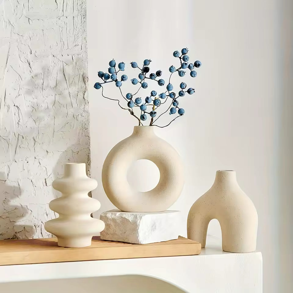 Bohemian Ceramic Vase Set – Aesthetic Home Decor Pakistan | Living Room & Table Decoration