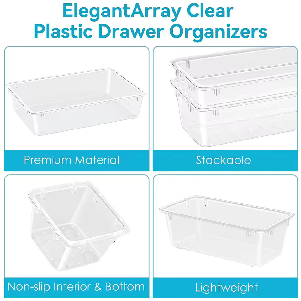 36PCS Drawer Organizer Set – Clear Makeup Storage Pakistan | Bathroom & Dressing Table Organizer