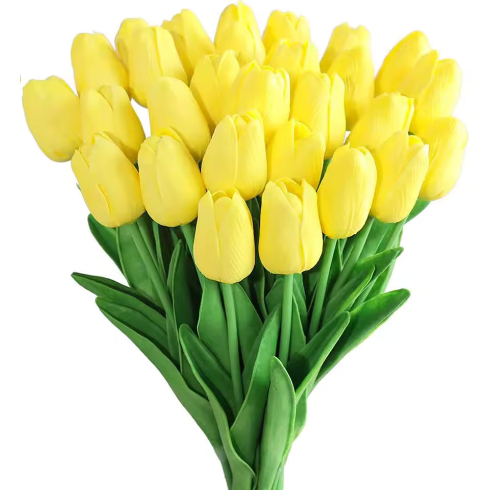 10Pcs Artificial Tulip Flowers – Real Touch Artificial Tulips for Vase, Wedding Decor, DIY Bouquet & Home Decoration