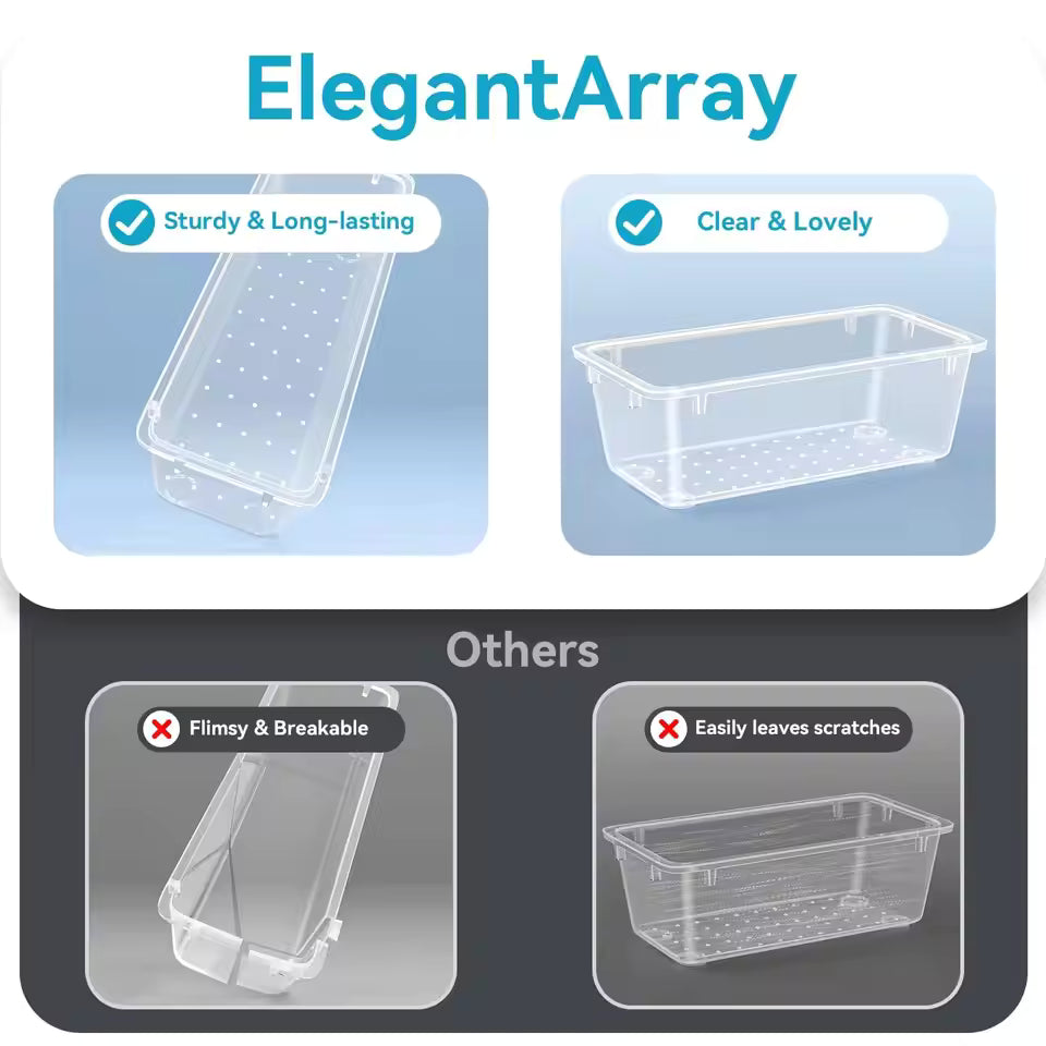 36PCS Drawer Organizer Set – Clear Makeup Storage Pakistan | Bathroom & Dressing Table Organizer