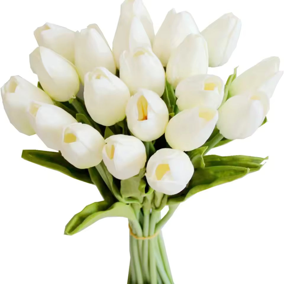 10Pcs Artificial Tulip Flowers – Real Touch Artificial Tulips for Vase, Wedding Decor, DIY Bouquet & Home Decoration