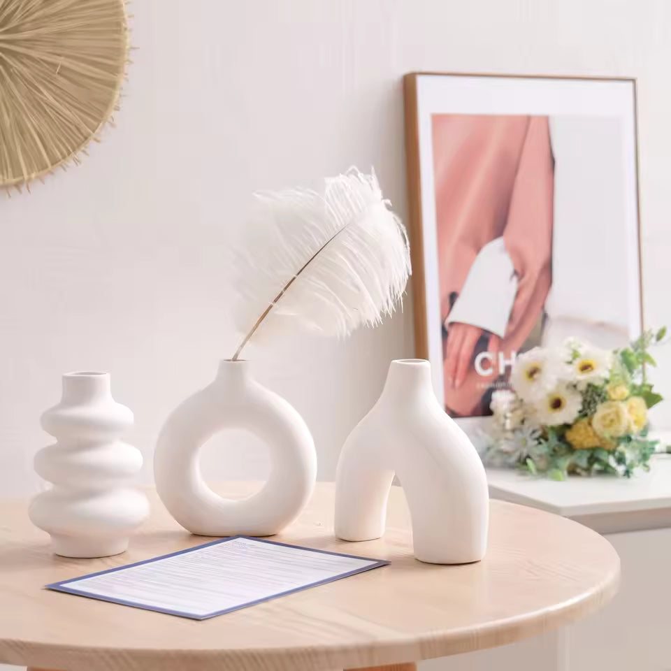 Bohemian Ceramic Vase Set – Aesthetic Home Decor Pakistan | Living Room & Table Decoration