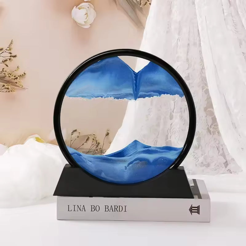 Moving sand art frame for office desk decor