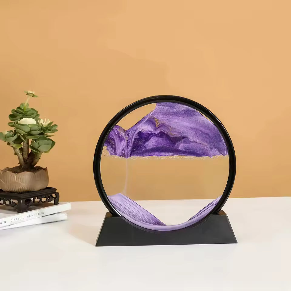 Moving sand art frame for office desk decor
