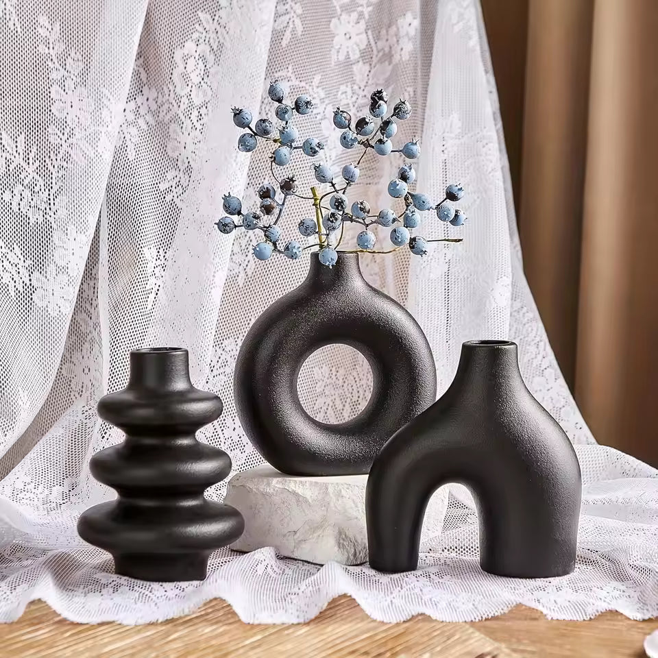 Bohemian Ceramic Vase Set – Aesthetic Home Decor Pakistan | Living Room & Table Decoration