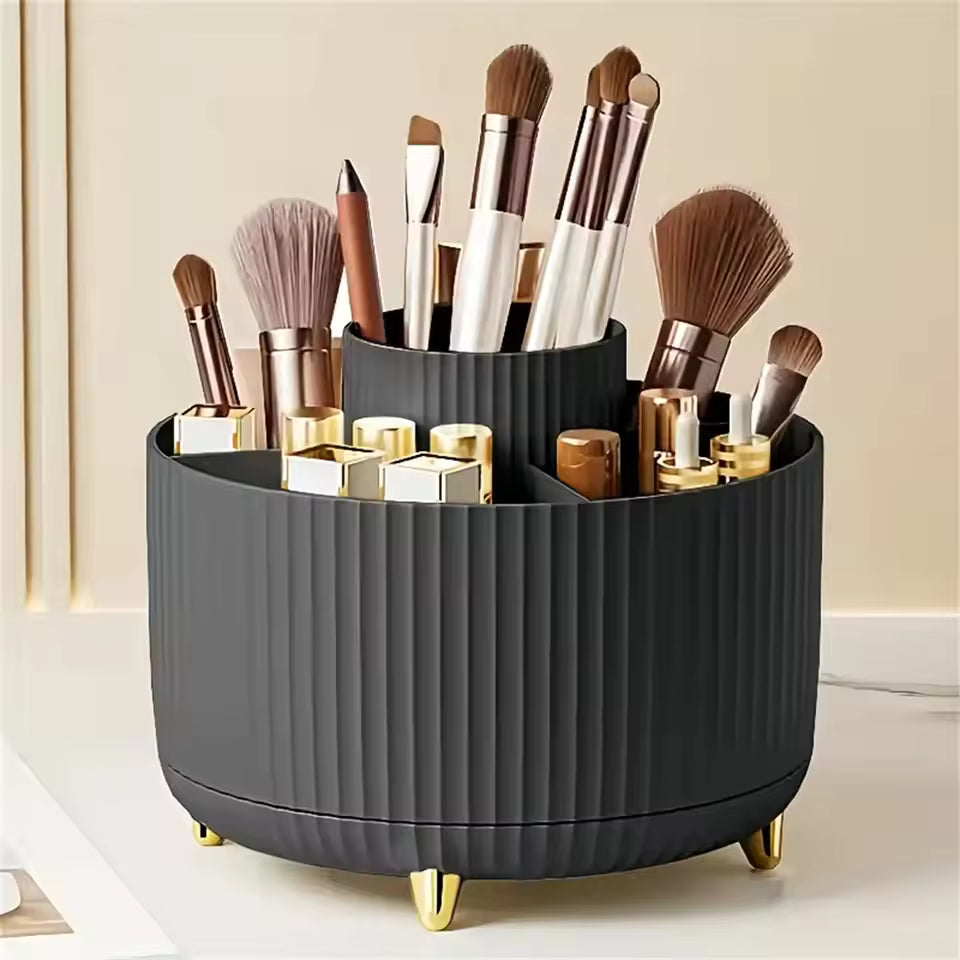 360° Rotating Makeup Organizer – Cosmetic Storage Pakistan | Brush Holder & Vanity Organizer