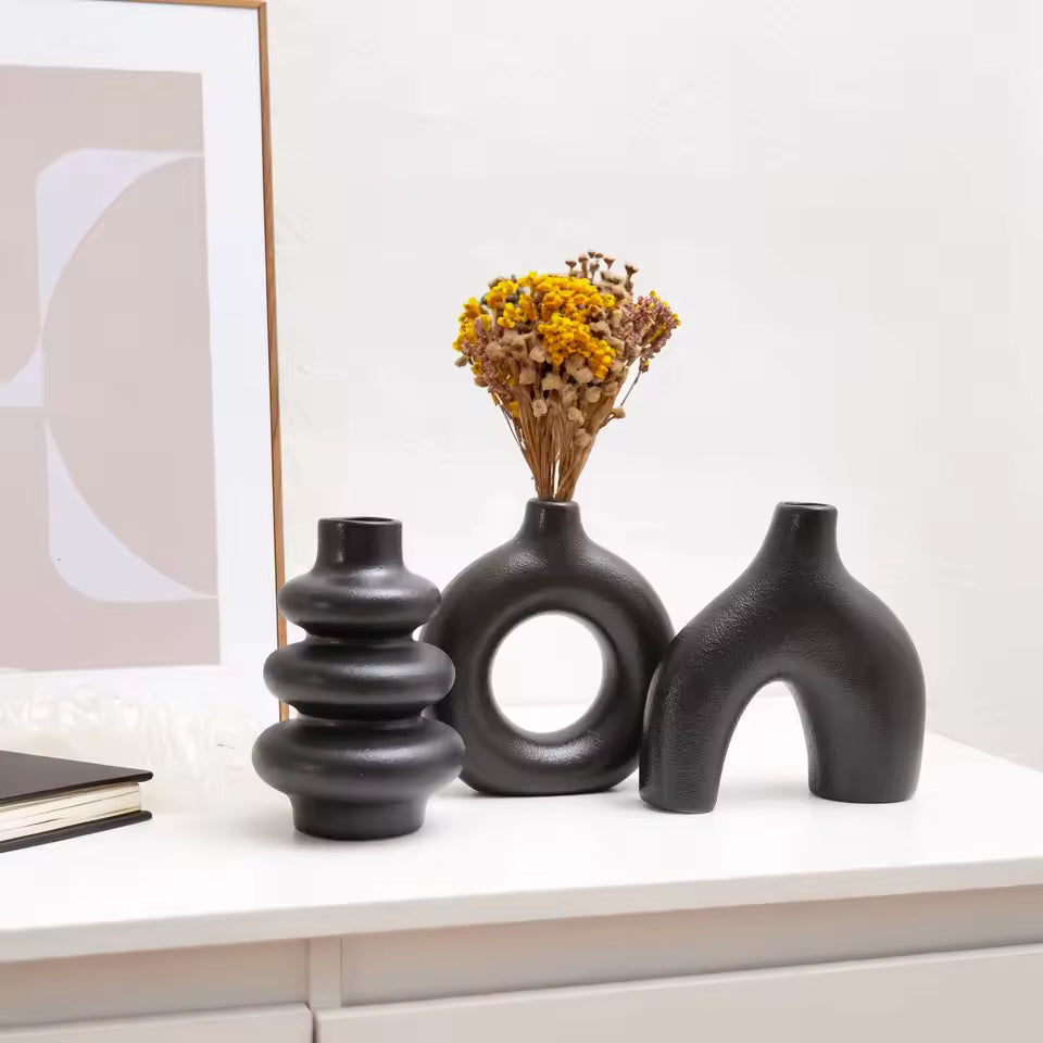 Bohemian Ceramic Vase Set – Aesthetic Home Decor Pakistan | Living Room & Table Decoration