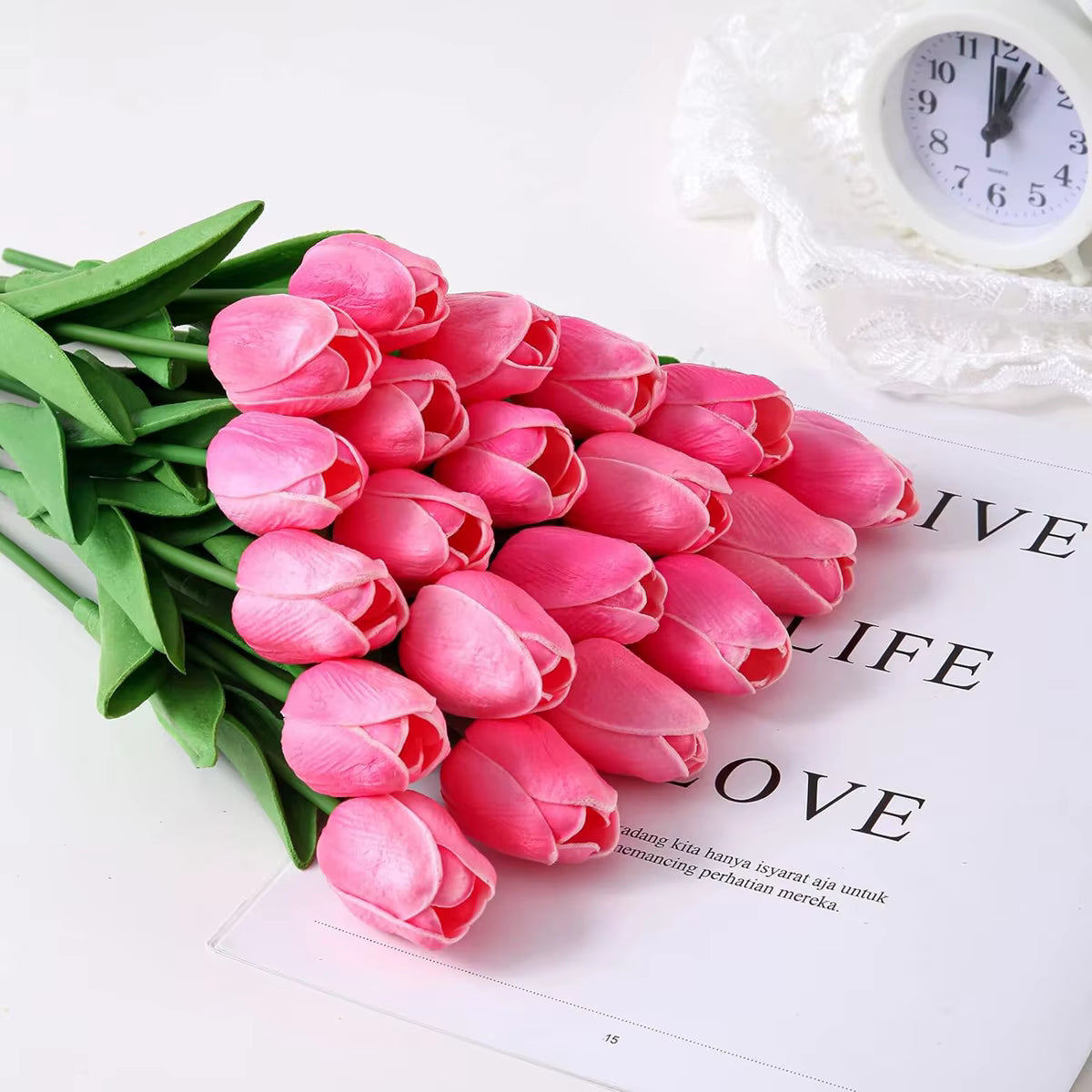 10Pcs Artificial Tulip Flowers – Real Touch Artificial Tulips for Vase, Wedding Decor, DIY Bouquet & Home Decoration