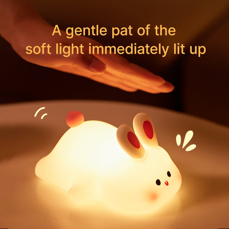 Cute Rabbit Night Light – Soft Silicone Touch Lamp for Kids | Home Decor Items In Pakistan - Home Decor by Maryum