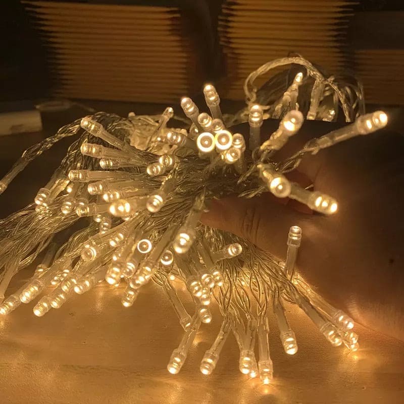 LED Curtain Fairy Lights – Warm White String Lights for Bedroom, Wedding & Ramadan Decor | Pakistan - Home Decor by Maryum