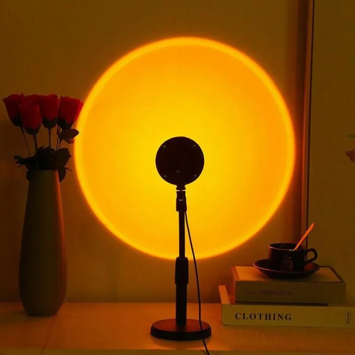 Sunset Projection Lamp RGB 16 Colors – Aesthetic Room Light with Remote | TikTok Viral Lamp Pakistan - Home Decor by Maryum